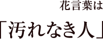 花言葉は「汚れなき人」