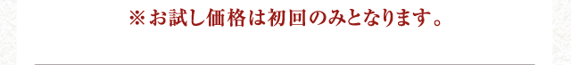 ※お試し価格は初回のみとなります。