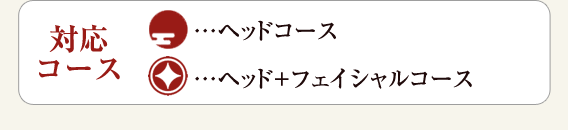 対応コース ヘッドコース ヘッド+フェイシャルコース